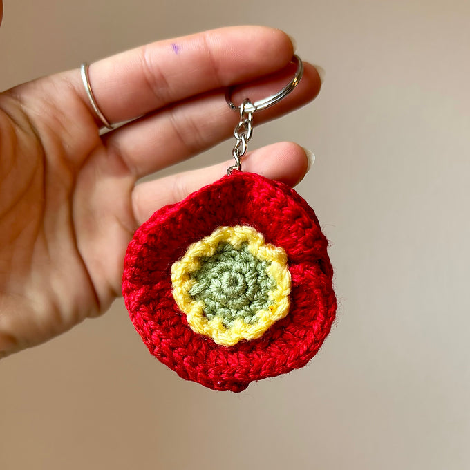 Porte-clés coquelicot